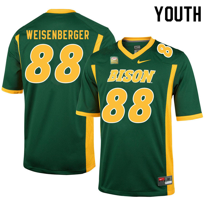 Youth #88 Dawson Weisenberger North Dakota State Bison College Football Jerseys Sale-Green - Click Image to Close